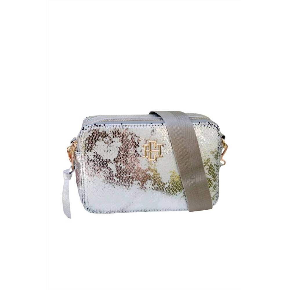 NEW CAROLINE HILL women's oakley crossbody bag in silver fleck